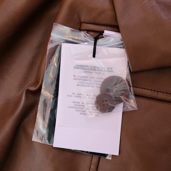 NWT Brown Vegan Leather Trench Coat With the Girls By Avec Les Filles Size 3X - Picture 10 of 15